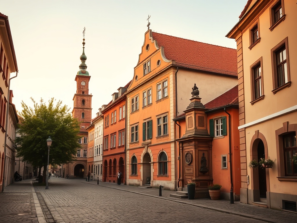Widok na zabytkowy kościół w Sulmierzycach, symbol miasta.