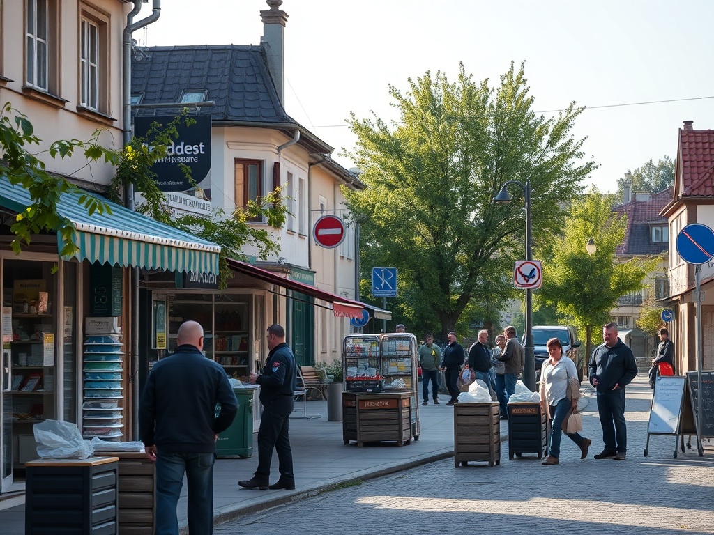Mapa Polski z zaznaczonymi Sulmierzycami i ikonami symbolizującymi Fundusze Europejskie